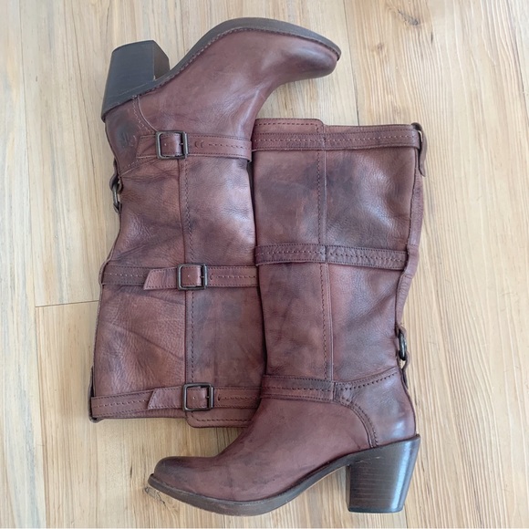 Frye Carmen Three Strap Leather Boots - Picture 3 of 7